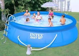 Intex Pool Easy Komplettset 457 X 107 Cm Mit Filterpumpe Leiter Abdeckplane Und Bodenplane Kompletter Pool Fur Den Hei Oberirdische Pools Swimming Pool Pool