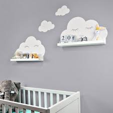 Wall Decal Clouds White With Eyes For Ikea Shelf Ribba Mosslanda 55 Cm Picture Bar For Baby Room Nursery Decal Wall Wallpaper Kids Room Design Nursery Nursery Decals