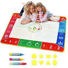 Meland Large Water Doodle Mat Colorful 39 4 X 27 5 Inch Magic Water Drawing Mat Pad With 3 Water Pens And 8 Molds Kids Toddler Gifts Water Drawing Travel Toys