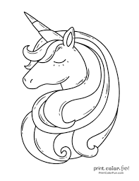 Top 100 Magical Unicorn Coloring Pages The Ultimate Free Printable Collection Print Color Fun Unicorn head coloring page vector.