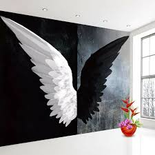 Ebay Sponsored 3d Black White Angel Wings Art Wall Mural Wallpaper Living Room Bedroom Lounge Wall Painting Living Room Angel Wings Wall Art Angel Wings Art