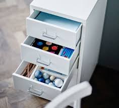 A Close Up Of An Ikea Helmer Drawer Unit Storing Kids Crafting Supplies Ikea Organizing Your Home Drawer Unit