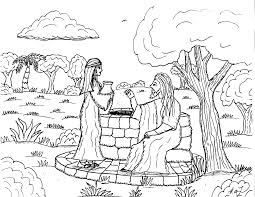 Relaxing portrait coloring page for adults. Robin S Great Coloring Pages Woman At The Well