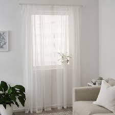 Teresia White Sheer Curtains 1 Pair 145x250 Cm Ikea White Sheer Curtains Curtains With Blinds White Curtains Bedroom