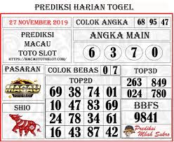Prediksi Macau Toto Rabu 27 November 2019 Prediksi Mbah Sukro Bocoran Togel Hk Sydney Rumus Jitu Hobi Mainan 17 Desember