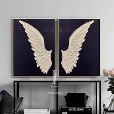 Angel Wings Wall Decor Oversize Paintings Large Black And Etsy Angel Wings Wall Decor Angel Wings Wall Art Angel Wings Wall