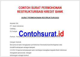 Contoh Surat Permohonan Restrukturisasi Kredit Bank Surat Pengikut Tanda