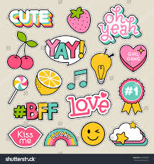 Set Of Fashion Patches Cute Pastel Badges Fun Cartoon Icons Design Vector Ad Spon Cute Pastel Patche Print Stickers Rainbow Stickers Aesthetic Stickers