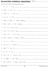 Balancing Equations Worksheet Kimya Egitim Sinif
