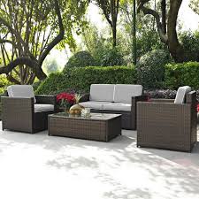 Crosley Furniture Palm Harbor Patio Loveseat Arm Chair 3 Piece Set Outdoor Wicker Seating Outdoor Wicker Furniture Outdoor Seating Set