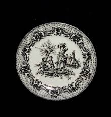 Decorative Plate Elite Decor Toile Black White French Elite Decor Decorative Plates Toile Plates