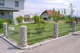 Zaune Mit Gabionen Rundsaulensystem Zaun Garten Bauernhof Zaun Vorgarten Zaun Ideen