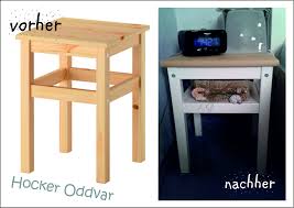 Einen Oddvar Hocker Von Ikea Zu Einem Nachttisch Machen Ist Garnicht Schwer Nur Das Gestell Weiss Streichen Eine Ikea Oddvar Diy Hocker Einrichten Und Wohnen