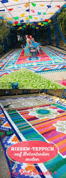 Beton Boden Mit Einem Riesigen Bunten Aufgemalten Teppich Bine Brandle Diy Do It Yourself Howto Anleitung Idee Selbermachen Dekorieren Idee Dekoration