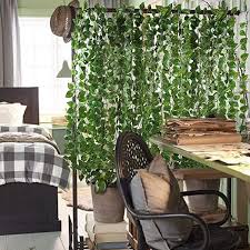 12 Strands Fake Ivy Leaves Artificial Ivy Garland Greenery Decor Faux Green Hanging Plant Vine For Wall Party Wedding Room Home Kitchen Indoor Outdoor Decorat Fake Hanging Plants Hanging Plants