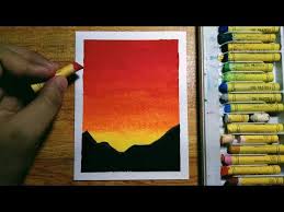 Easy Oil Pastel Sunset Drawing For Beginners Step By Step Tutorial Youtube Oil Pastel Drawings Easy Oil Pastel Art Oil Pastel