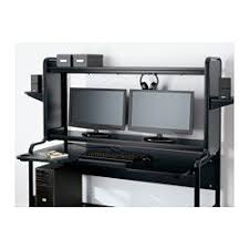 Fredde Schreibtisch Schwarz 185x74x146 Cm Ikea Deutschland Black Desk Glass Computer Desks Workstation