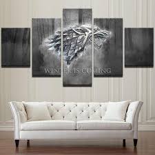 Game Of Thrones Winter Is Coming 5 Panel Canvas Print Wall Art Small Framed Game Of Thrones Canvas Canvas Art Wall Decor Wall Canvas