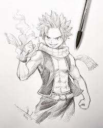 How To Draw Anime Characters Pencil Sketch Black And White Anime Boy Sketch Anime Character Drawing Fairy Tail Drawing