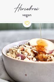 Hirsebrei Vegan Mit Weissem Pfirsich Mandeln Und Zimt Rezept Hirsebrei Lebensmittel Essen Hirsebrei Fruhstuck