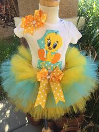 Tweety Bird Birthday Tutu Outfit Dress Set Handmade 1st 2nd Etsy Bird Birthday Bird Birthday Parties 1st Birthday Party For Girls