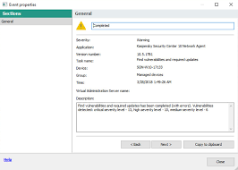Find Vulnerabilities And Updates Task Has Been Completed With Errors In Kaspersky Endpoint Security