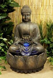 Beleuchteter Buddha Brunnen Mit Blute 159 99 Buddha Statue Garden Water Features Buddha