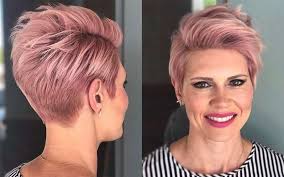 Light pink color and feathered layers in front add delicate style and subtlety to this pixie and keeps it from looking too gaudy. Short Haircuts Pink 2017 Fashion And Women