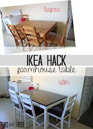 Ikea Hack Farmhouse Table Diy Kitchen Table Kitchen Table Redo Kitchen Table Wood