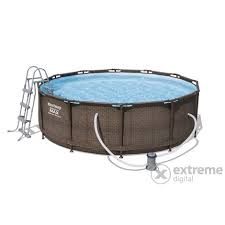 Bestway Mykonos Lux Femvazas Rattan Hatasu Medence Szett 366x100 Bestway Pool Accessories Pool