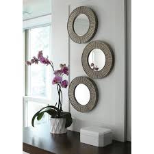 Round Mirror Set Of 3 Gray Threshold 3 Mirror Wall Decor Mirror Wall Decor Mirror Wall