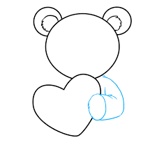 How To Draw A Teddy Bear With A Heart Really Easy Drawing Tutorial Drawing Tutorial Easy Easy Drawings Drawing Tutorial