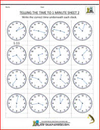 Clock Worksheets To 1 Minute Telling Time Worksheets Time Worksheets Clock Worksheets