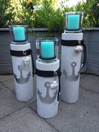Betonsaulen Fur Den Garten Oder Balkon Im Maritimen Look Meine Idee Fur Den Sommer Maritim Maritime Deko Strandkorb Aus Paletten