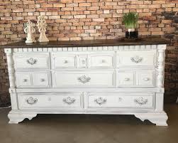 1980 S 65 Dresser In Linen White Rustoleum Chalk Paint Distressed And With A S Bedroom Furniture Makeover Chalk Paint Bedroom Furniture Refinishing Furniture