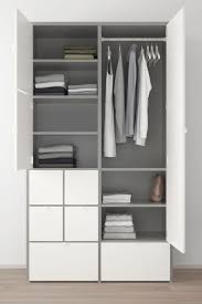 Visthus Kleiderschrank Grau Weiss 122x59x216 Cm In 2021 Kleiderschrank Grau Kleiderschrank Platz Im Schrank
