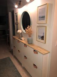 Ikea Stall And Thirteenolive Leather Handles Home Entrance Decor Narrow Hallway Decorating Hall Decor