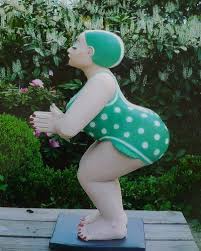 Schwimmerin Schwimmen Figur Gartenfiguren