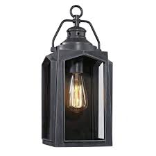 Home Decorators Collection 1 Light Charred Iron Outdoor Wall Lantern Sconce Hd 1510 I The Home Depot Wall Mount Lantern Outdoor Wall Lantern Wall Lantern