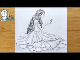 How To Draw A Cute Girl With Butterfly Pencil Sketch Drawing Tutorial Youtube Hipster Drawings Art Drawings Sketches Simple Drawings