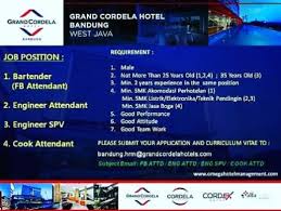 Photos, address, and phone number, opening hours, photos, and user reviews on yandex.maps. Lowongan Kerja Hotel Grand Cordela Bandung 2020 Kirim Via Email Lowongankerjacareer Com