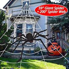 Ocato 200 Halloween Spider Web 59 Giant Spider Decora Https Www Amazon Com Dp B0 Halloween Outdoor Decorations Halloween Spider Web Spider Decorations