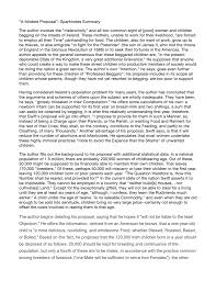 Many other advantages to my proposal might be enumerated. A Modest Proposal Sparknotes Summary