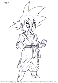 Step By Step How To Draw Son Goten From Dragon Ball Z Drawingtutorials101 Com Dragon Ball Dragon Ball Z Goku Drawing