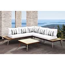 Solis Artem 2 Piece Outdoor Sectional Patio Set Wht Gry Wht Pillows Multicolor Aluminum Outd Buy Outdoor Furniture Outdoor Seating Best Outdoor Furniture