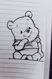 Image Via We Heart It Adorable Bear Blackandwhite Disney Drawing Line Mine Notebook Simple Winniethepooh Easy Disney Drawings Drawings Art Drawings