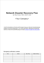 Network Disaster Recovery Plan Templates At Allbusinesstemplates Com