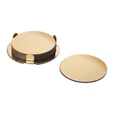 Glattis Untersetzer Mit Halter Messingfarben Ikea Deutschland Ikea Brass Color Coasters