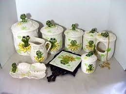 Sears Roebuck Co Frog Decorated 14 Piece Kitchen Canister Set 1978 Frog Decor Frog Kitchen Canister Sets