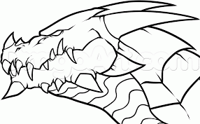 How To Draw A Dragon Head Step By Step Dragons Draw A Dragon Fantasy Free Online Drawing Tutorial Simple Dragon Drawing Dragon Sketch Easy Dragon Drawings